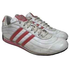 Vintage Adidas‎ Women's Adi Racer Low Goodyear White Pink Leather Sneakers 9.5